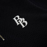 KNIT HALF ZIP HOODIE BK