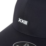 ADJUSTABLE RUBBER LOGO NYLON CAP BLACK