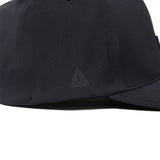 ADJUSTABLE RUBBER LOGO NYLON CAP BLACK