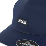 ADJUSTABLE RUBBER LOGO NYLON CAP NAVY