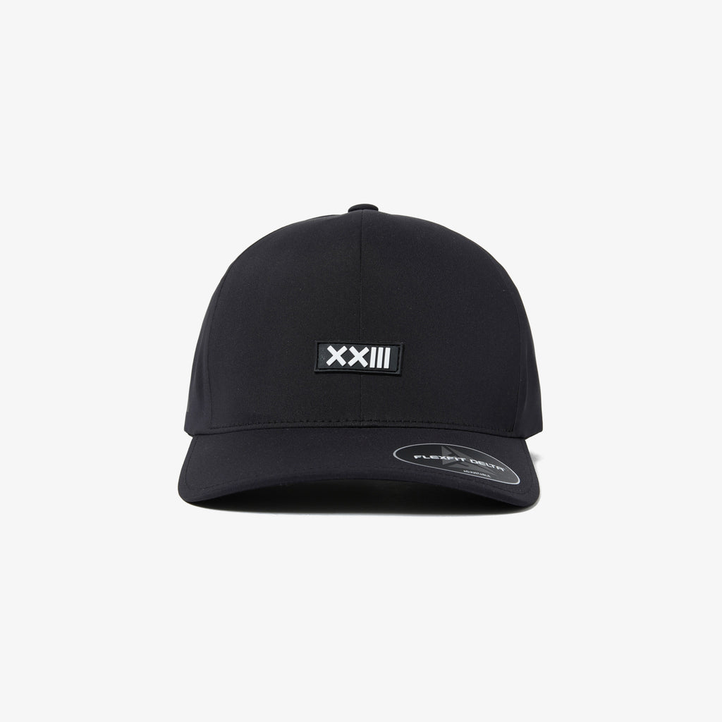 ADJUSTABLE RUBBER LOGO NYLON CAP BLACK – XXIII C'EST VINGT-TROIS