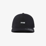 ADJUSTABLE RUBBER LOGO NYLON CAP BLACK