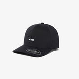 ADJUSTABLE RUBBER LOGO NYLON CAP BLACK