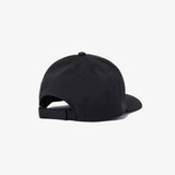 ADJUSTABLE RUBBER LOGO NYLON CAP BLACK