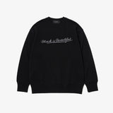 EMBROIDERY CREW SWEAT BLK