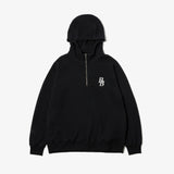 KNIT HALF ZIP HOODIE BK