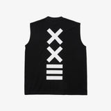 COTTON NO SLEEVE TEE BLK
