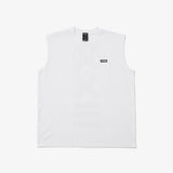 COTTON NO SLEEVE TEE WHITE