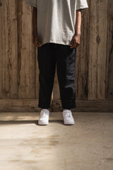 NYLON ANKLE TAPERED PANTS BLK