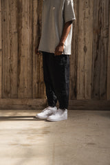 NYLON ANKLE TAPERED PANTS BLK