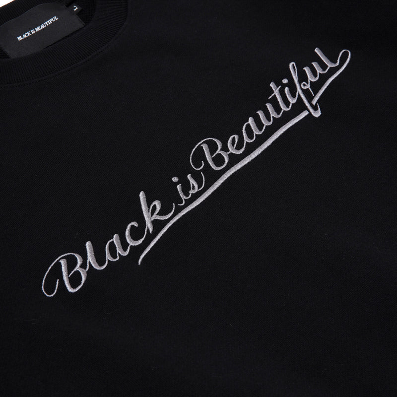EMBROIDERY CREW SWEAT BLK