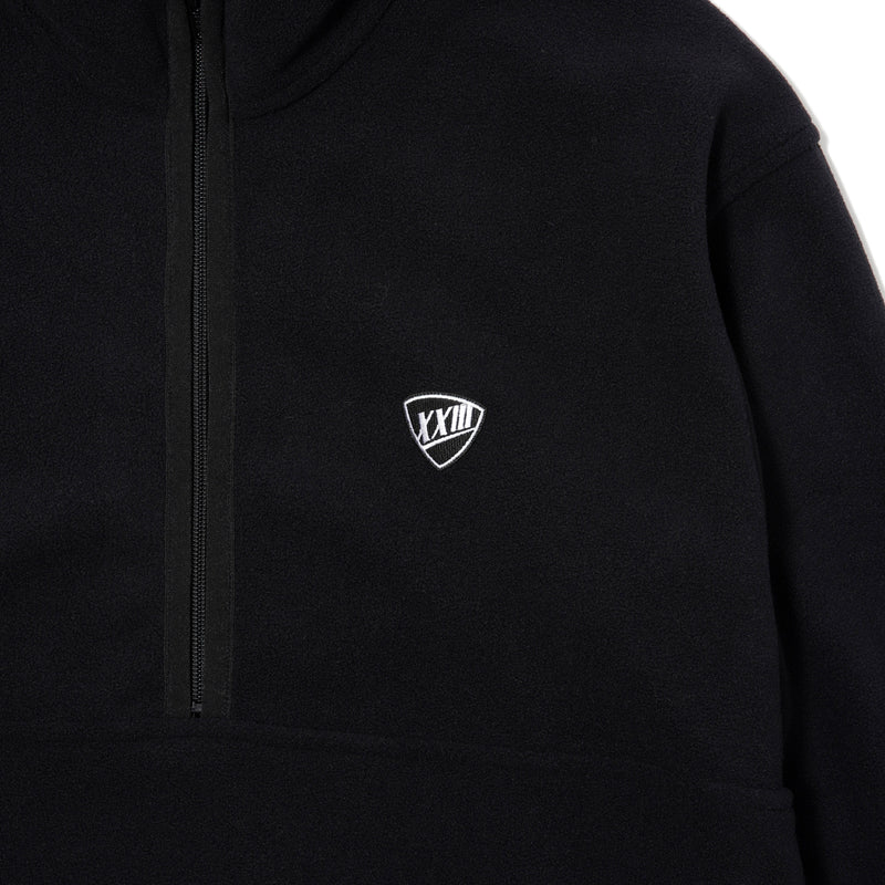 PILE FLEECE HALF ZIP PULLOVER BLACK