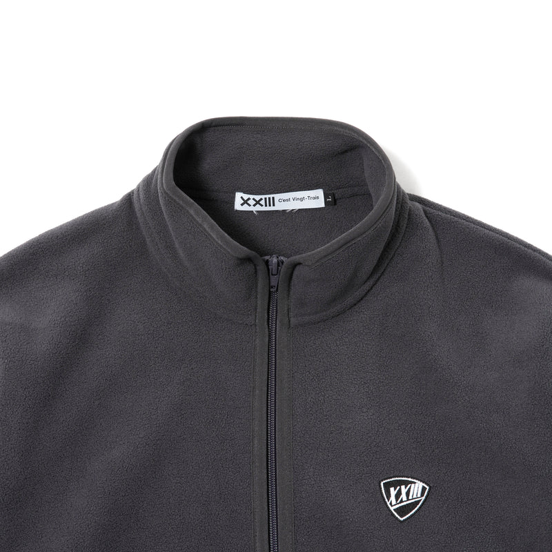 PILE FLEECE HALF ZIP PULLOVER CHARCOAL