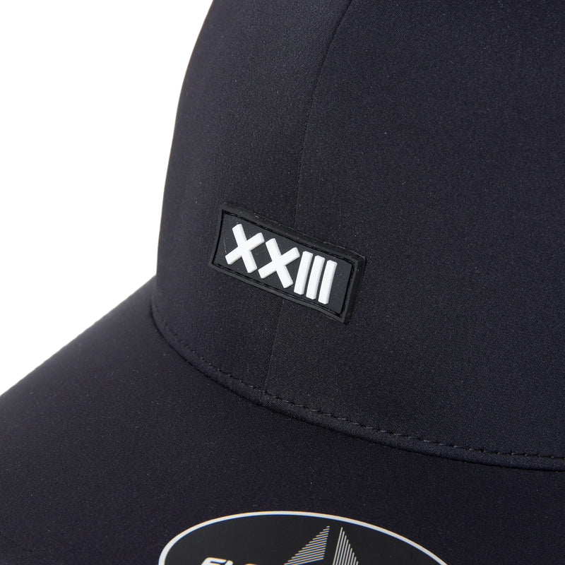 ADJUSTABLE RUBBER LOGO  NYLON CAP BLACK