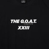 GOAT 23 LOGO NO SLEEVE TEE BLACK