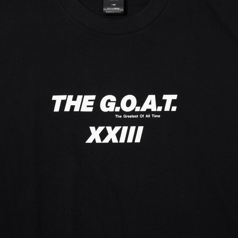 GOAT 23 LOGO NO SLEEVE TEE BLACK