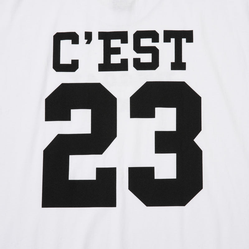 GOAT 23 LOGO NO SLEEVE TEE WHITE