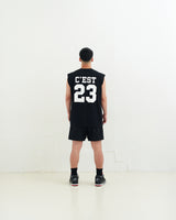 GOAT 23 LOGO NO SLEEVE TEE BLACK