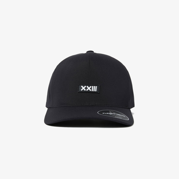 ADJUSTABLE RUBBER LOGO  NYLON CAP BLACK