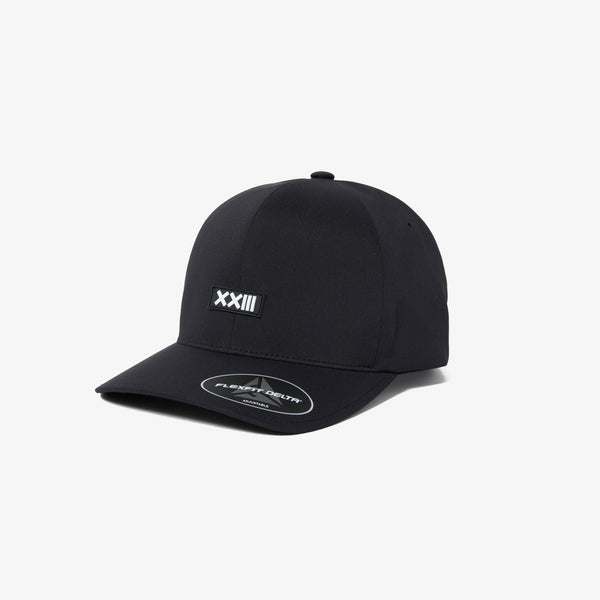 ADJUSTABLE RUBBER LOGO  NYLON CAP BLACK