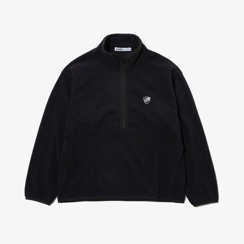 PILE FLEECE HALF ZIP PULLOVER BLACK