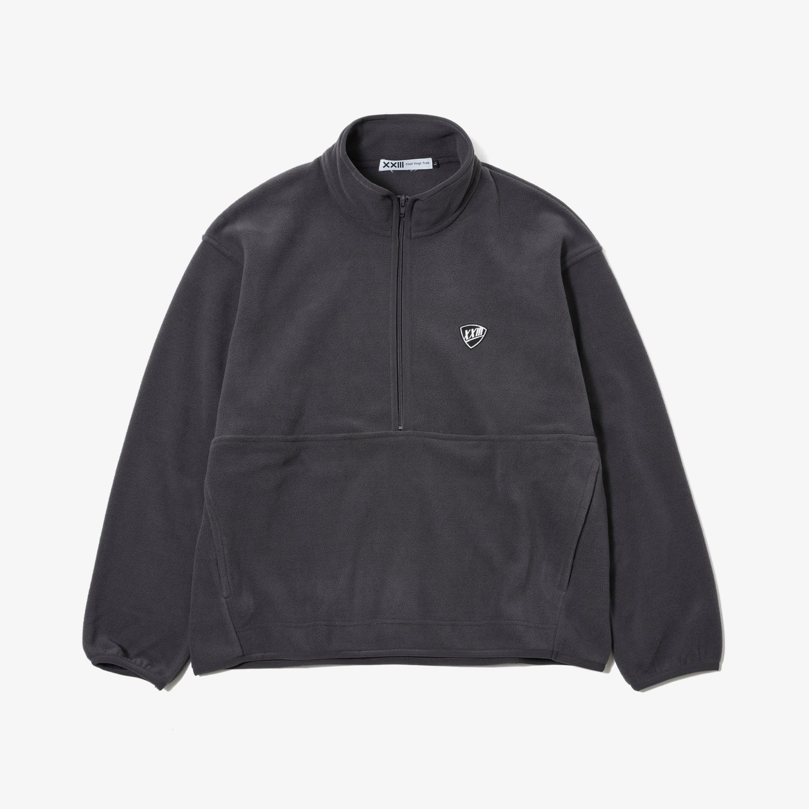 ふわり PILE FLEECE HALF ZIP PULLOVER CHARCOAL – XXIII C'EST VINGT-TROIS