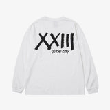 GARMENT DYE L/S TEE V WHITE