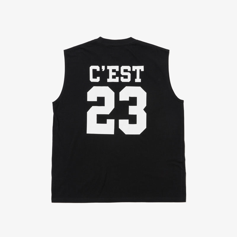 GOAT 23 LOGO NO SLEEVE TEE BLACK