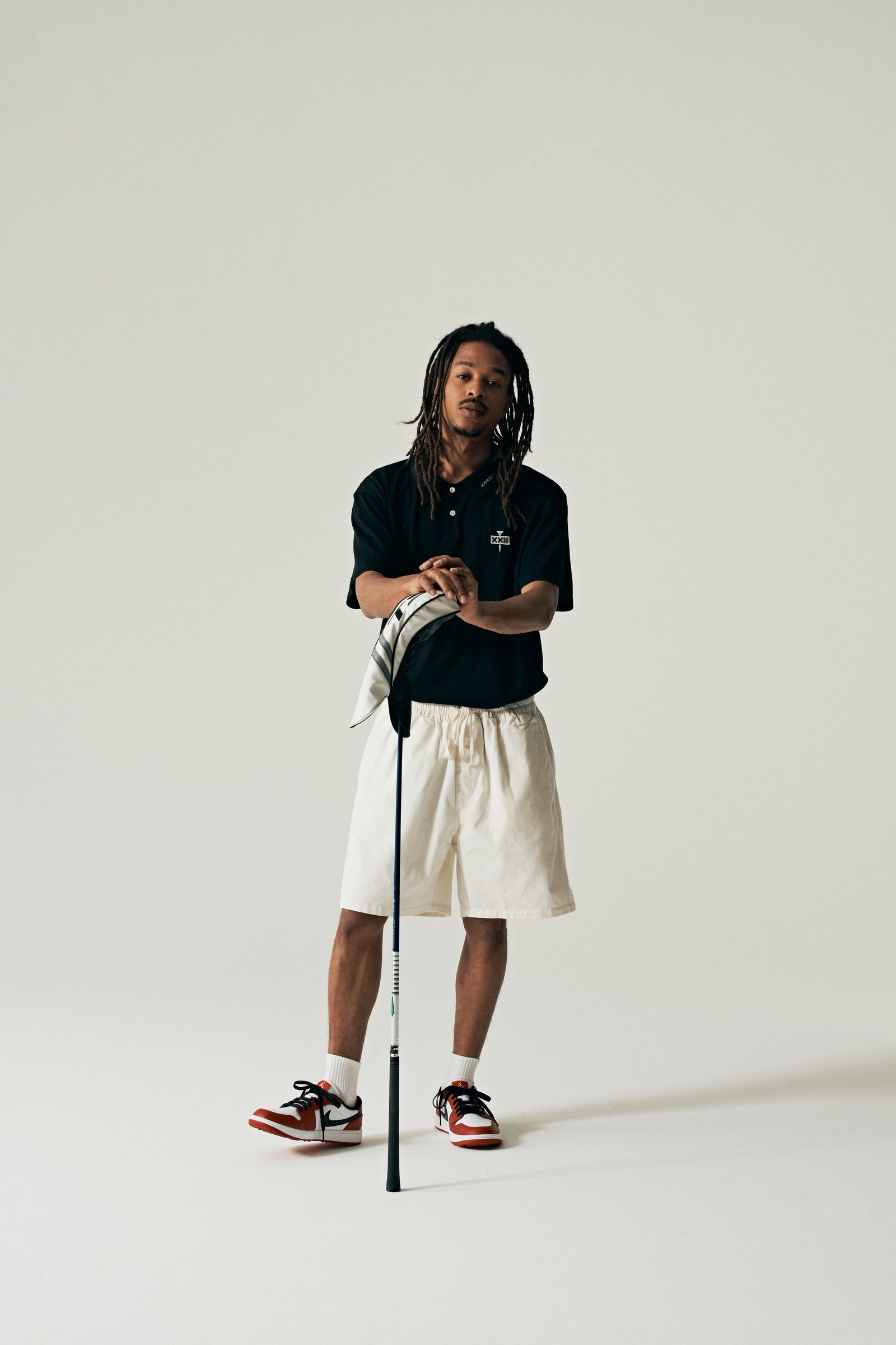 GIZA COTTON POLO GOLF TEE BLACK – XXIII C'EST VINGT-TROIS